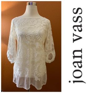 Joan Vass White Lace Top